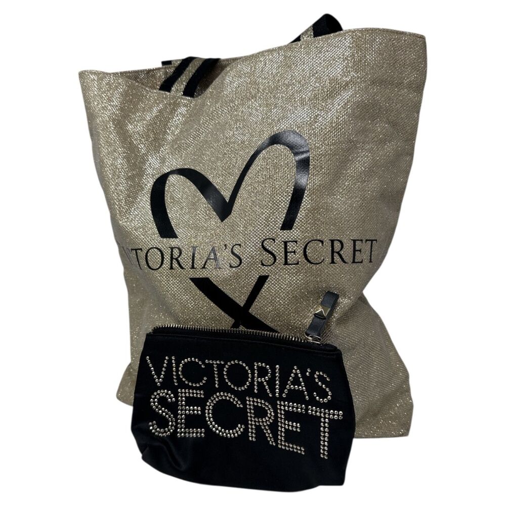 Victoria's Secret Tote Fashion Show glamour Shimmer Bag Mini Makeup Bag